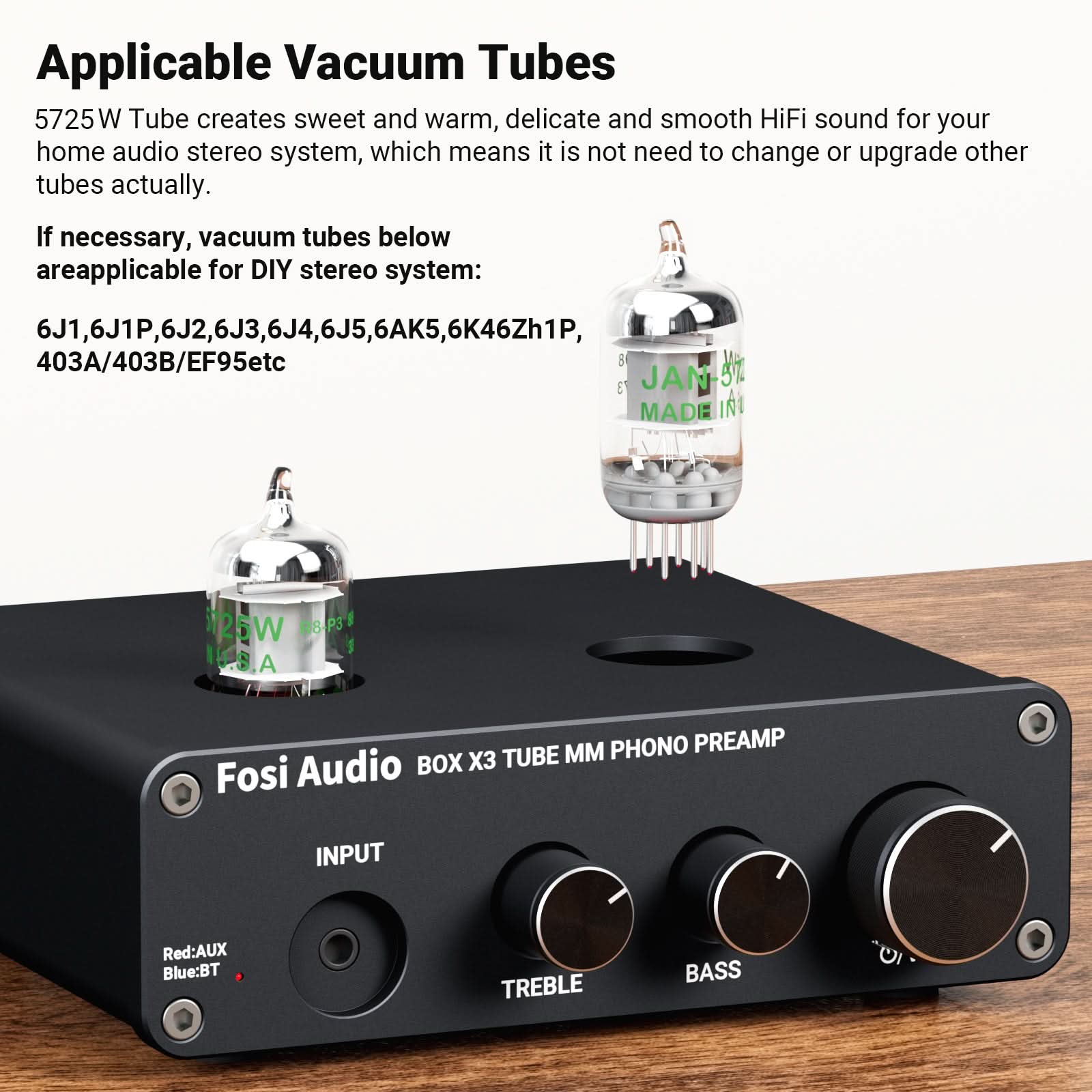 Fosi Audio Box X3 Bluetooth Vacuum Tube Phono Preamp