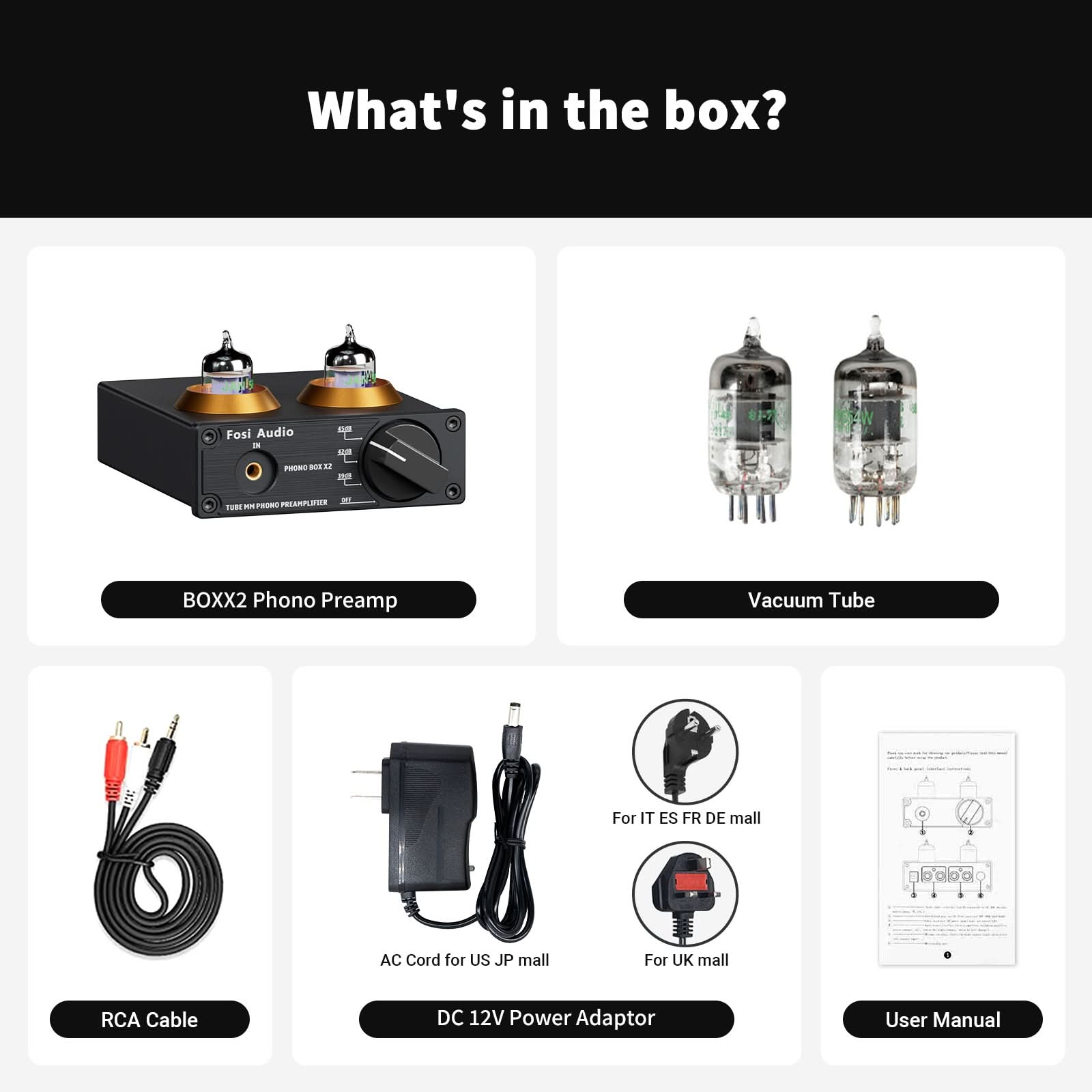 Fosi Audio Box X2 MM Turntable Phono Preamplifier