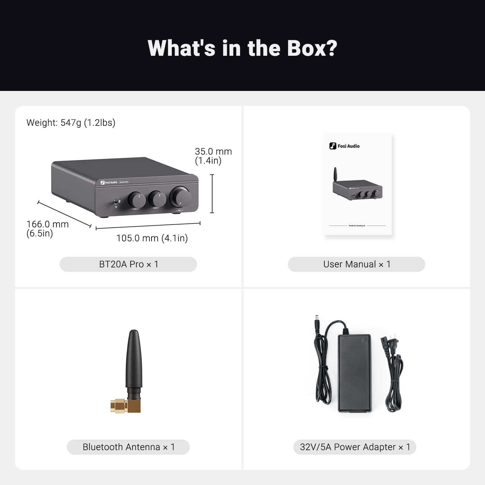 Fosi Audio BT20A Pro Bluetooth Stereo Power Amp - Fosi Audio