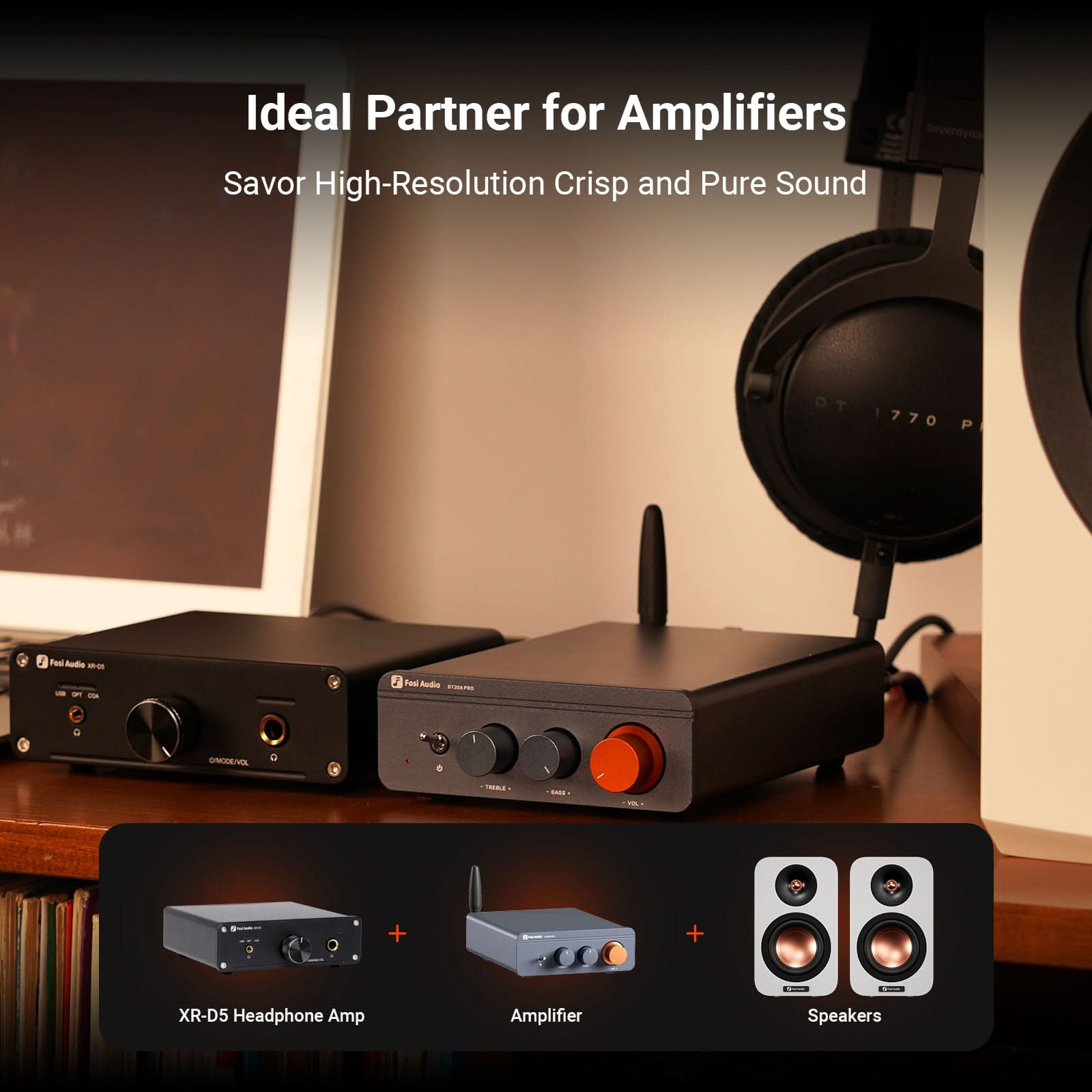 Fosi Audio XR-D5 DAC Headphone Amplifier
