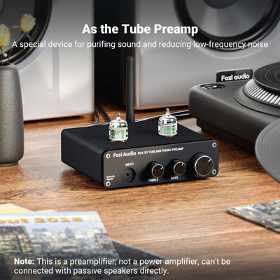 Fosi Audio Box X3 Bluetooth Vacuum Tube Phono Preamp