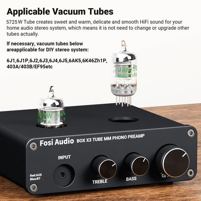 Fosi Audio Box X3 Bluetooth Vacuum Tube Phono Preamp
