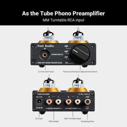 Fosi Audio Box X2 MM Turntable Phono Preamplifier