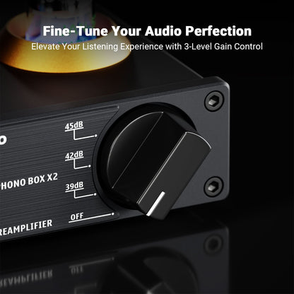 Fosi Audio Box X2 MM-Phonovorverstärker für Plattenspieler