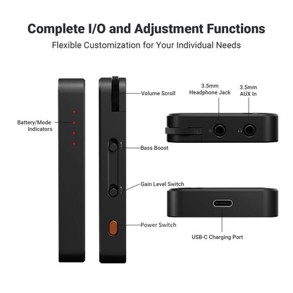 Fosi Audio N3 Portable Bluetooth Headphone Amplifier
