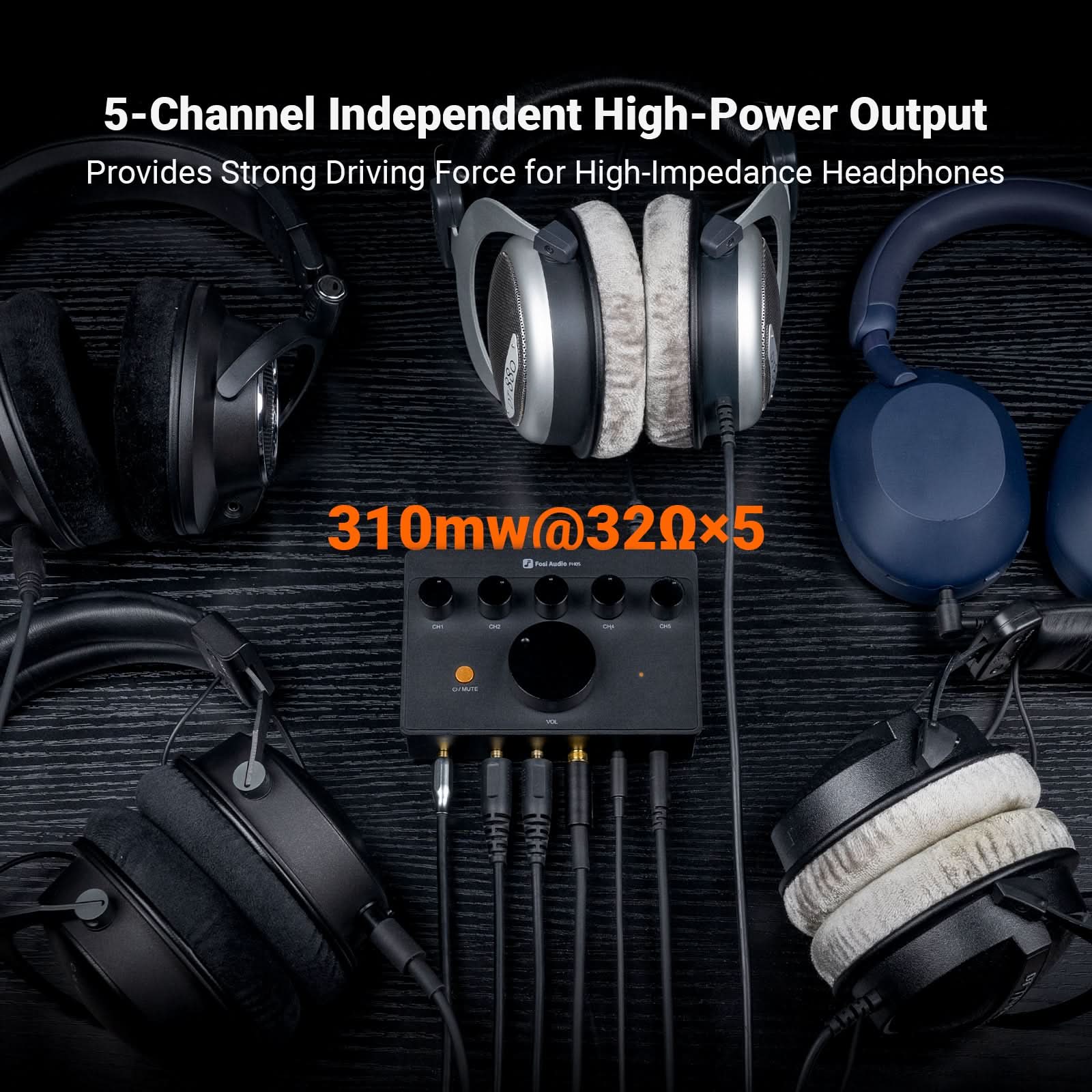 Fosi Audio PH05 5 Channel Headphone Amplifier