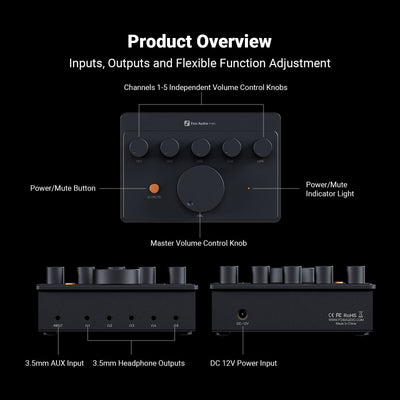 Fosi Audio PH05 5 Channel Headphone Amplifier