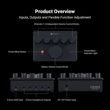 Fosi Audio PH05 5 Channel Headphone Amplifier