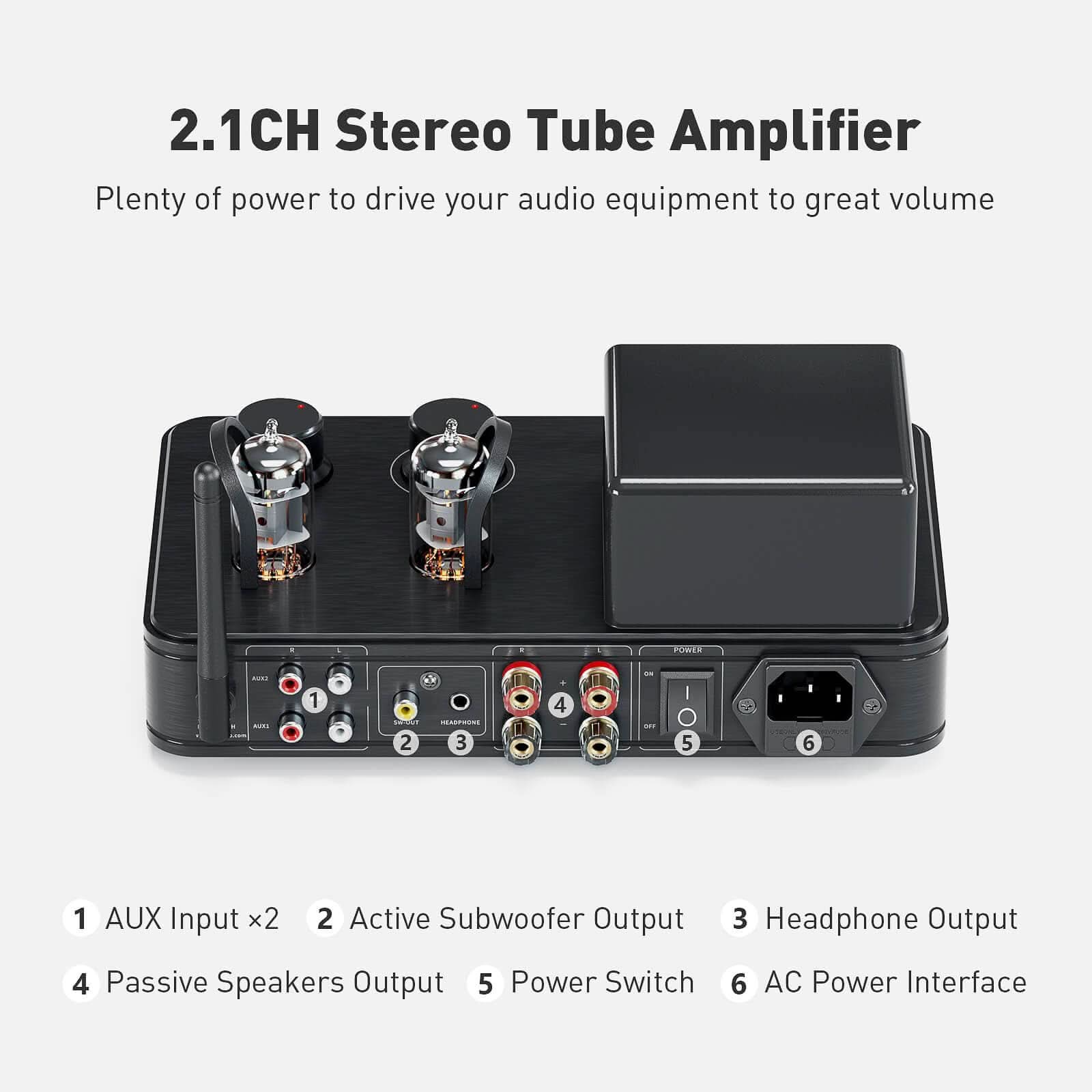Fosi Audio T3 Bluetooth 5.0 Hybrid Stereo Tube Amp Class AB – Fosi