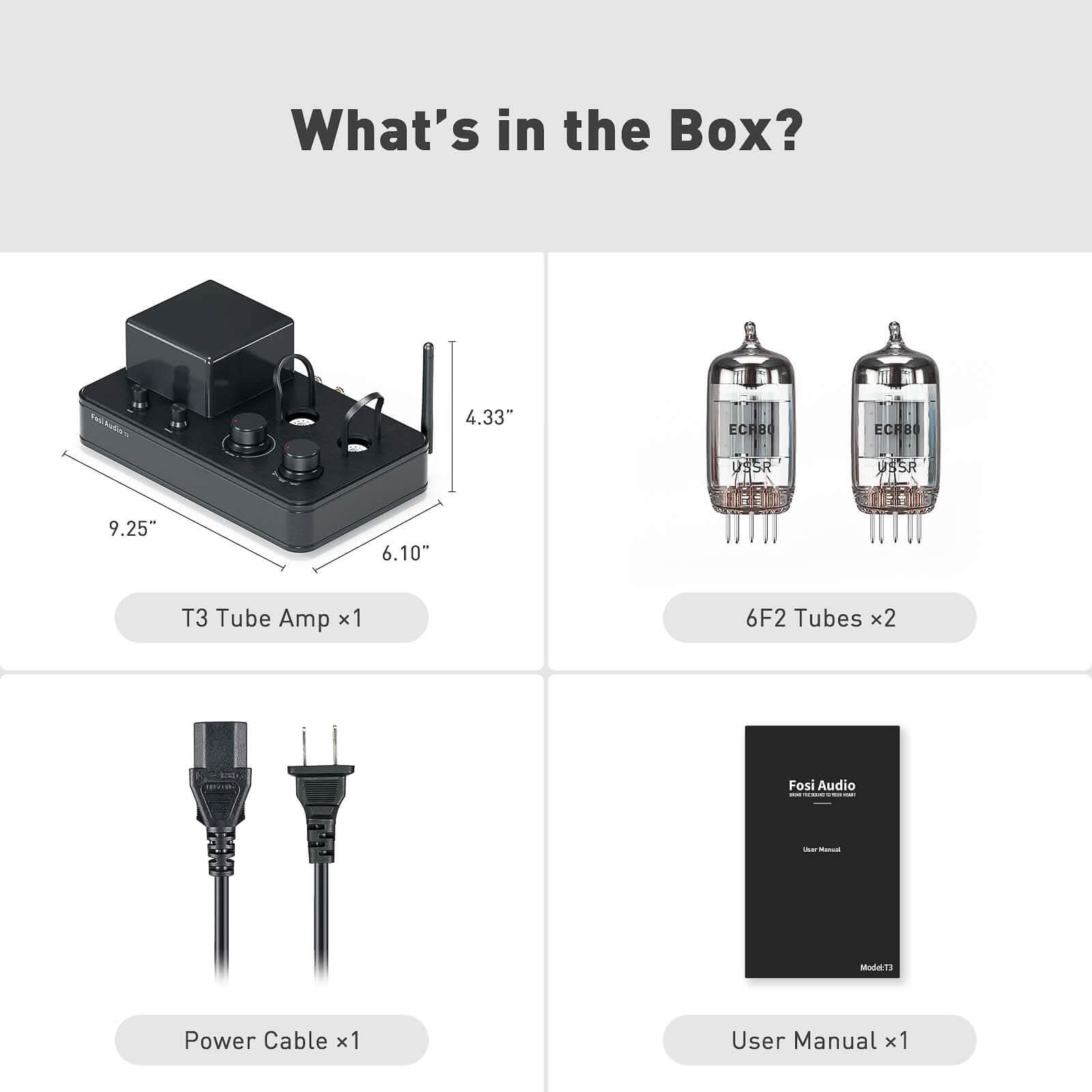 Fosi Audio T3 Hi-Fi 6F2真空管アンプ クラスAB Fosi Audio T3 Bluetooth 5.0 Hybrid Stereo Tube Amp Class AB – Fosi