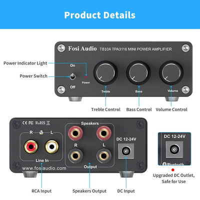 Fosi Audio TB10A 2 Ch Integrated Amp - Fosi Audio