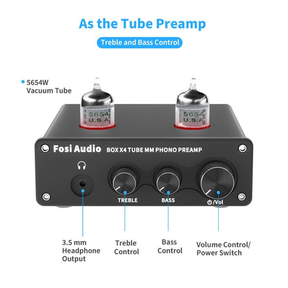Fosi Audio Box X4 MM Turntable Phono Preamplifier - Fosi Audio