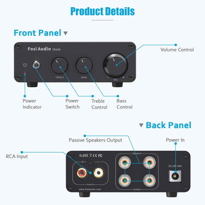 Fosi Audio TB10D Stereo Audio Amplifier - Fosi Audio