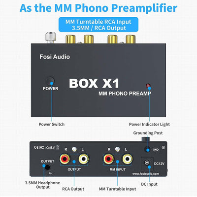 Fosi Audio BOX X1 MM Turntable Phono Preamp - Fosi Audio