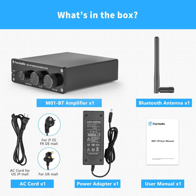 Fosi Audio M01 - BT Bluetooth Subwoofer Mono Amp - Fosi Audio